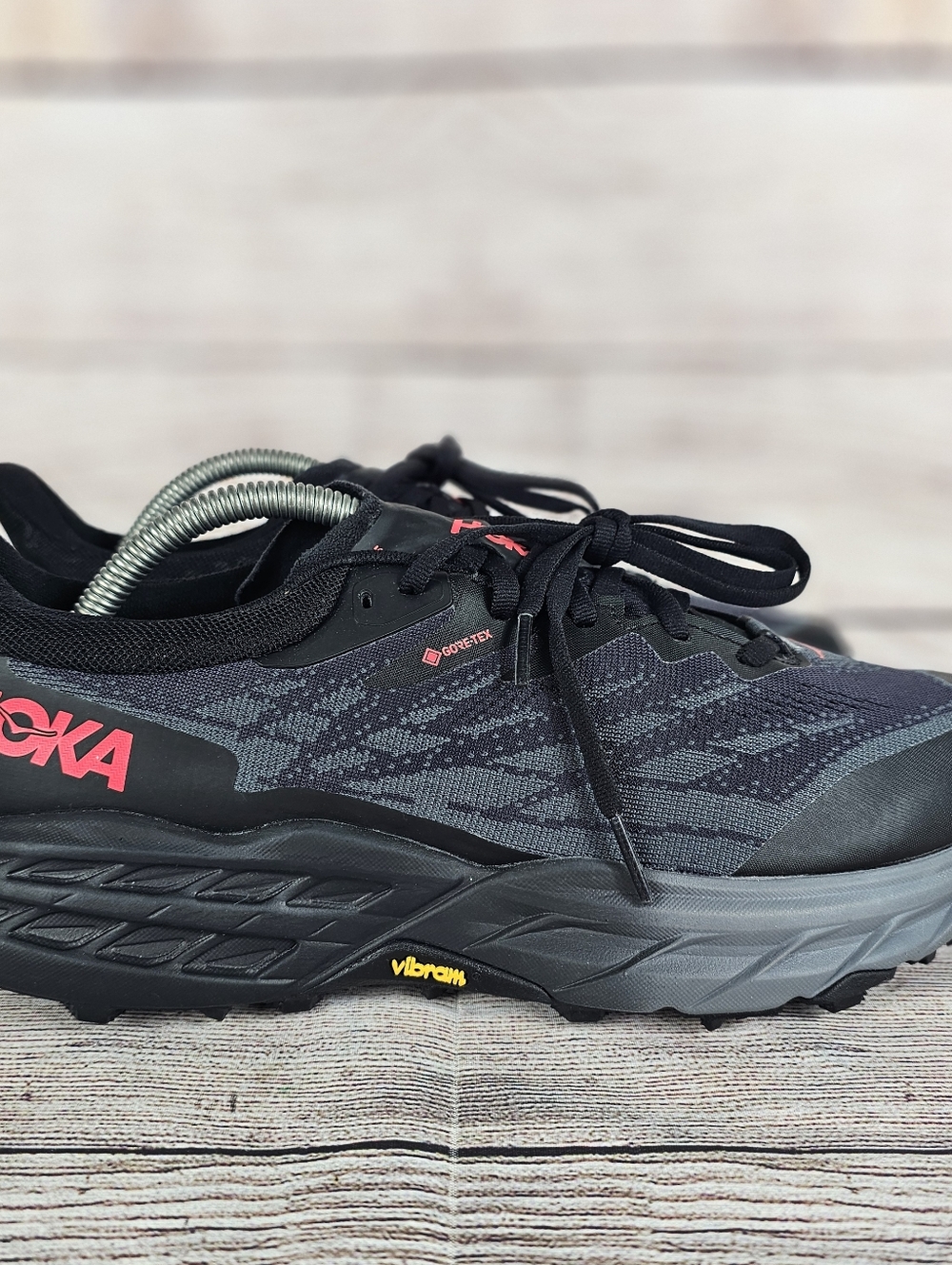 Hoka Speedgoat 5 GTX Spike Women's Black Outdoor Hiking Shoes 1133532-BBLC 9.5B
